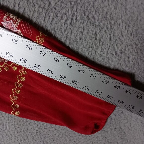 Tolani Lauren Tunic Women 3XL Red Aztec Embroidered Long Sleeve Blouse  Boho NWT - Picture 13 of 16